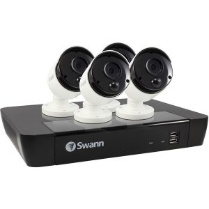 Swann SWNVK-885804-US 8-Channel 4K NVR with 2TB HD & 4 True Detect Bullet Cameras with Audio
