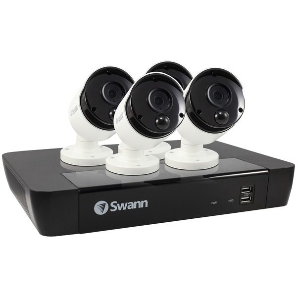 Swann SWNVK-875804-US 8-Channel 5-Megapixel NVR with 2TB HD & 4 True Detect Bullet Cameras with Audio