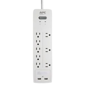 APC PH8U2W Home Office SurgeArrest 8-Outlet Power Strip with 2 USB Charging Ports