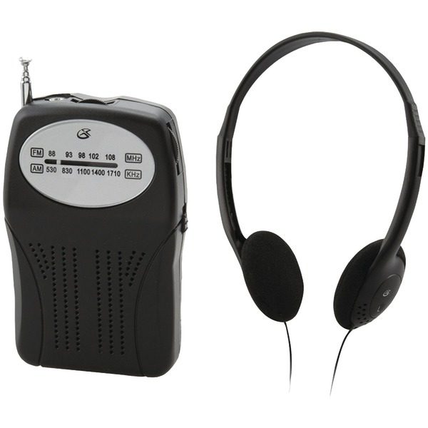GPX R116B Portable AM/FM Radio with Headphones