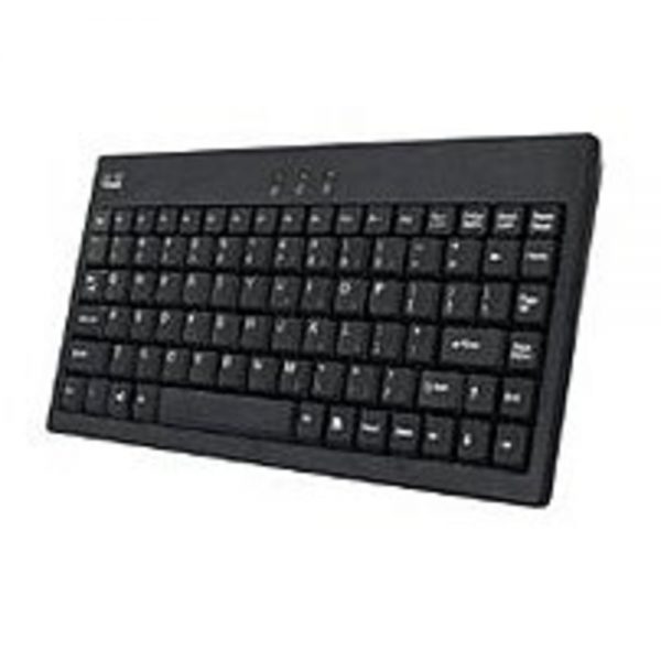 Adessonic AKB-110B EasyTouch Mini External USB Wired Keyboard for PC - USB to PS/2 Adapter - Black