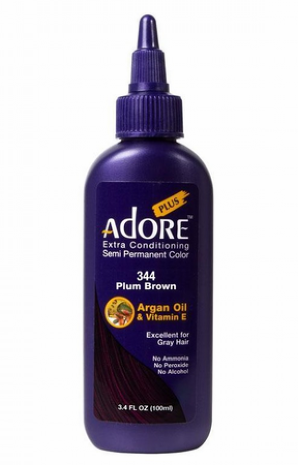 Adore Plus Semi Permanent Hair Color 344 Plum Brown 3.4 oz