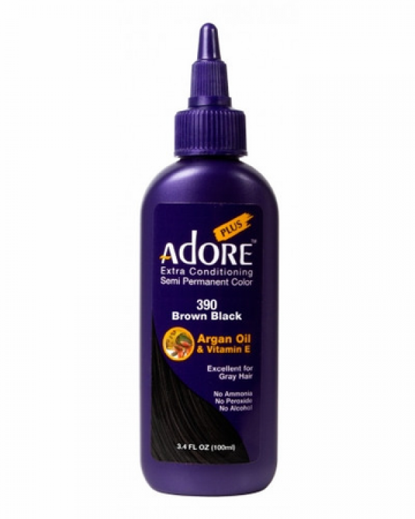 Adore Plus Semi Permanent Hair Color 390 Brown Black 3.4 oz