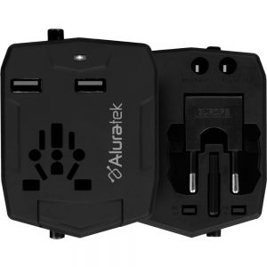 Aluratek Universal Travel Adapter with Built-in 3