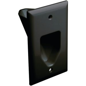 DataComm Electronics 45-0001-BK 1-Gang Recessed Low Voltage Cable Plate (Black)