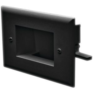 DataComm Electronics 45-0008-BK Easy-Mount Recessed Low-Voltage Cable Plate (Black)