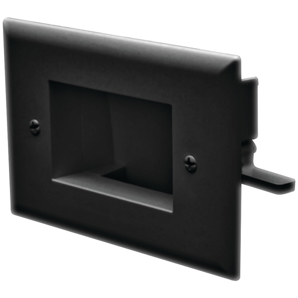 DataComm Electronics 45-0008-BK Easy-Mount Recessed Low-Voltage Cable Plate (Black) DataComm Electronics 45-0008-BK Easy-Mount Recessed Low-Voltage Cable Plate (Black)