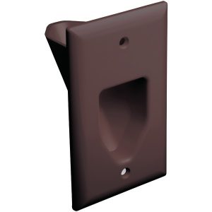 DataComm Electronics 45-0001-BR 1-Gang Recessed Low Voltage Cable Plate (Brown)