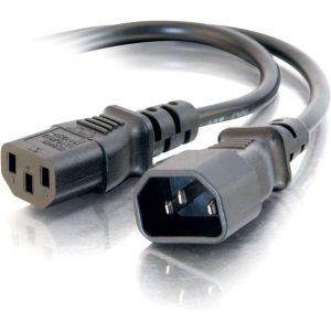 C2G 3ft Computer 18 AWG Power Cord Extension (IEC320C14 to IEC320C13) - 3ft