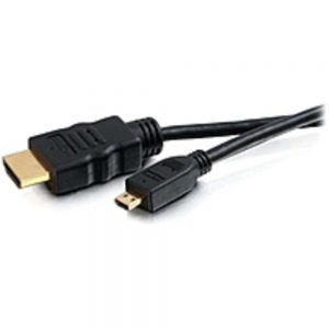 C2G 3m High Speed HDMI to HDMI Micro Cable with Ethernet (9.8ft) - HDMI for Audio/Video Device - 9.84 ft - 1 x HDMI (Micro Type D) Male Digital Audio/Video - 1 x HDMI Male Digital Audio/Video - Black