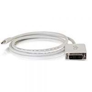 C2G 54337_5 3 Feet Mini DisplayPort Male to DVI-D Single Link Male Adapter Cable - White