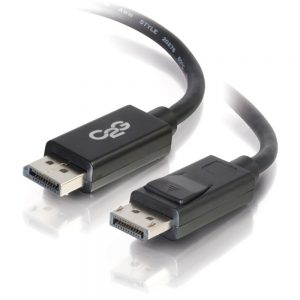C2G 6ft DisplayPort Cable with Latches - 4K - 8K - UHD - Black - DisplayPort for Notebook