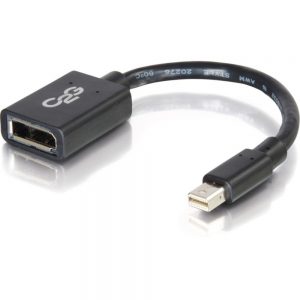 C2G 6in Mini DisplayPort to DisplayPort Adapter Converter - Black - DisplayPort for Audio/Video Device