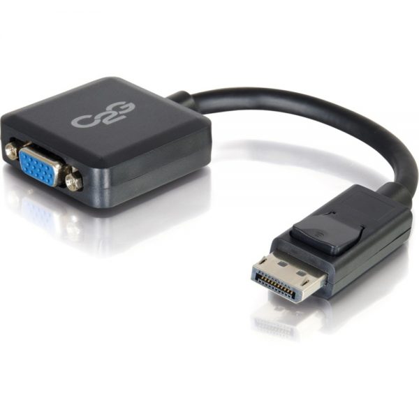 C2G 8in DisplayPort to VGA Adapter Converter - VGA Adapter - M/F Black - DisplayPort/VGA for Notebook