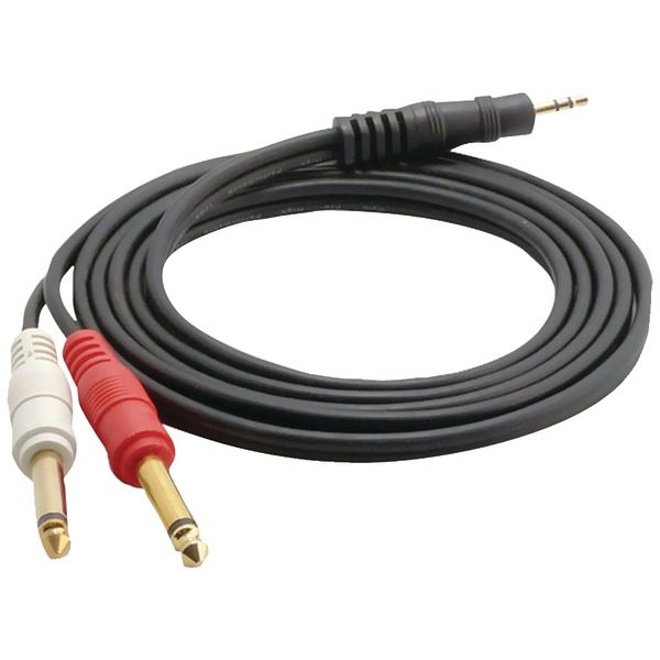Pyle Pro PCBL43FT6 12-Gauge Dual 1/4" Males to 3.5mm Stereo Male Y-Cable
