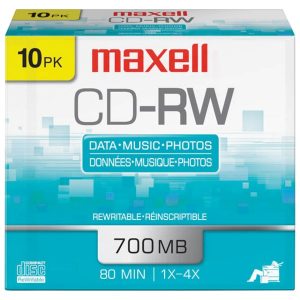 Maxell 630011 700MB 80-Minute CD-RWs (10 pk)
