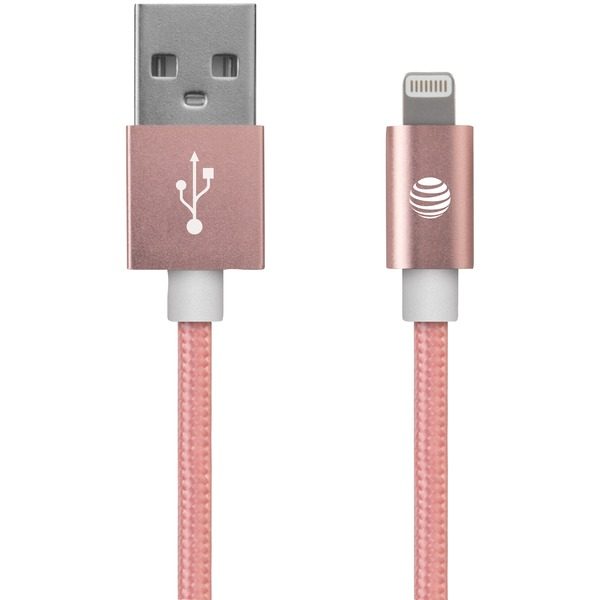 AT&T SC03B-LGT-ROS Charge & Sync Braided USB to Lightning Cable