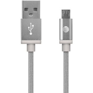 AT&T MC05-SLV Charge & Sync Braided USB to Micro USB Cable