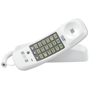 AT&T ATTML210W Corded Trimline Phone with Lighted Keypad (White)