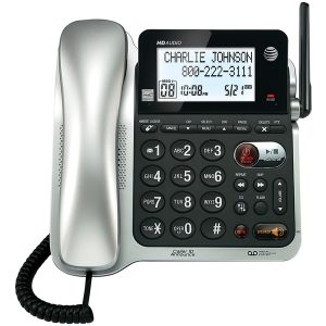 AT&T CL84102 DECT 6.0 Corded/Cordless Phone System with Digital Answering System & Caller ID/Call Waiting