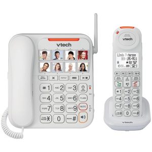 VTech VTSN5147 Amplified Corded/Cordless Answering System with Big Buttons & Display