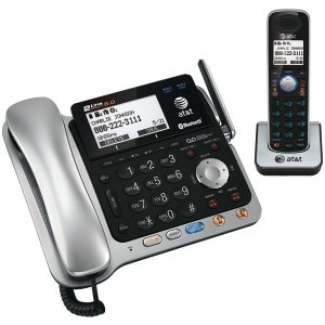 AT&T TL86109 DECT 6.0 2-Line Connect to Cell Corded/Cordless Bluetooth Phone System with Digital Answering System & Caller ID (Corded Base System & Single Handset)