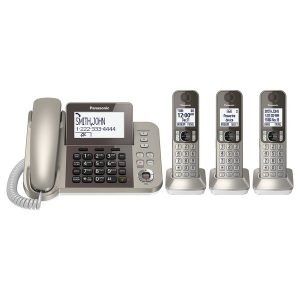 Panasonic KX-TGF353N DECT 6.0 Corded/Cordless Phone System with Caller ID & Answering System (3 Handsets)