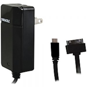 Duracell PRO154 Universal AC Charger with 6 Feet Micro USB to 30-Pin Cable - Black