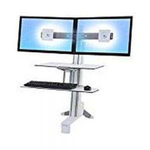 ERGOTRON 33-349-211 Work Fit-S Dual Monitor Stand - White