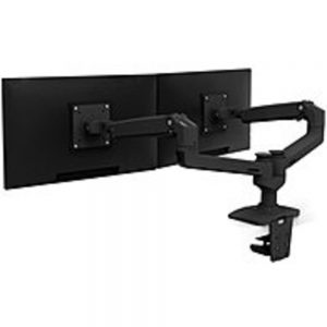 Ergotron Mounting Arm for Monitor - Matte Black - 2 Monitor(s) Supported27 Screen Support - 39.90 lb Load Capacity
