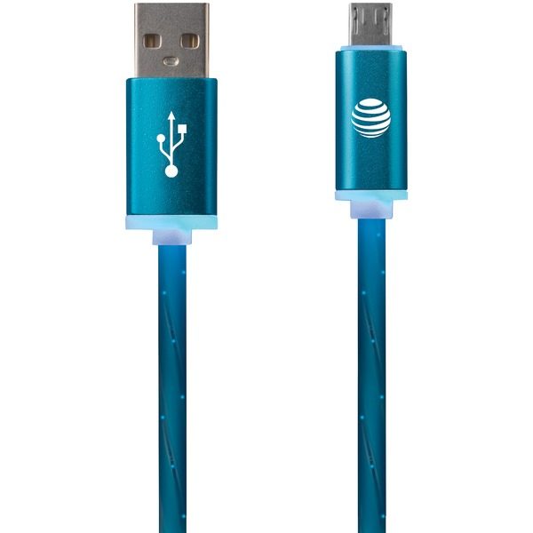 AT&T LMC03-BLU Charge & Sync Illuminated USB to Micro USB Cable