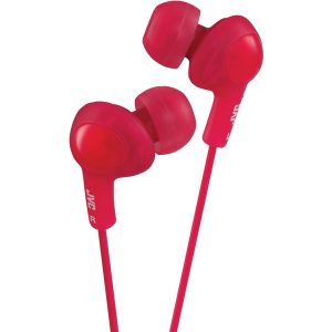 JVC HAFR6R Gumy Plus Earbuds with Remote & Microphone (Red)