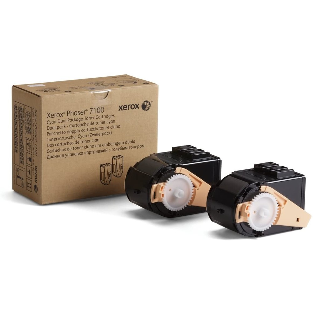 Genuine Xerox Cyan Toner For Phaser 7100-Pack of 2 106R02602 Genuine Xerox Cyan Toner For Phaser 7100-Pack of 2 106R02602