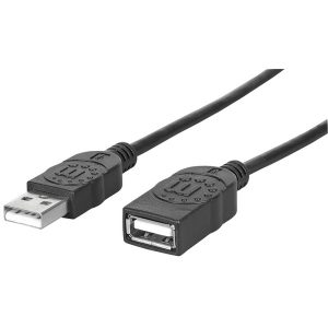 Manhattan 393850 A-Male to A-Female USB 2.0 Extension Cable (10ft)