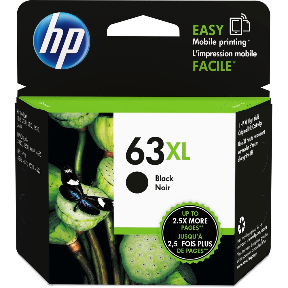 HP 63XL Original Ink Cartridge - Inkjet - High Yield - 480 Pages - Black - 1 Each HP 63XL Original Ink Cartridge - Inkjet - High Yield - 480 Pages - Black - 1 Each