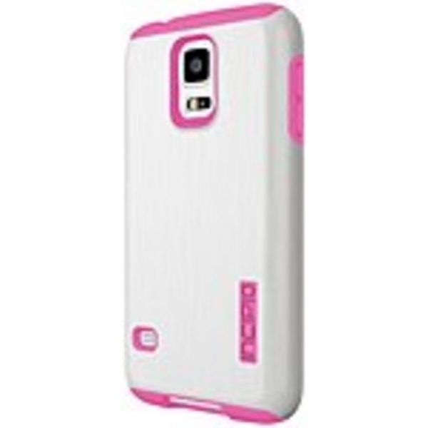 Incipio DualPro SHINE Case for Samsung Galaxy S5 - White/Pink - SA-528-WHT - Dual Protection - Aluminum Finish - Plextonium