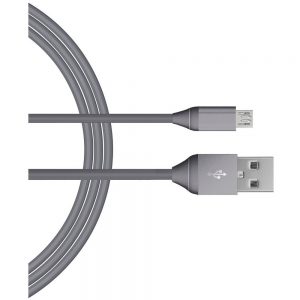 Just Wireless 705954051428 6 Feet Micro USB Charging Cable - Metallic Dark Gray