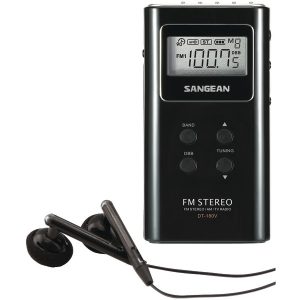 Sangean DT180BLK Portable Pocket AM/FM Digital Clock Radio (Black)