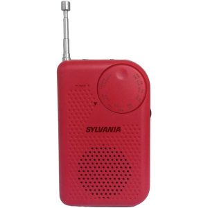 SYLVANIA SRC100-RED Portable AM/FM Radio (Red)