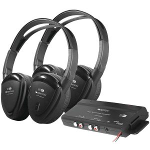 Power Acoustik HP-902RFT 2 Sets of 2-Channel RF 900MHz Wireless Headphones with Transmitter for Power Acoustik Mobile A/V Systems