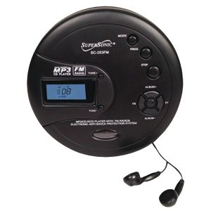 SUPERSONIC(R) SC-253FM Personal MP3/CD Player with FM Radio
