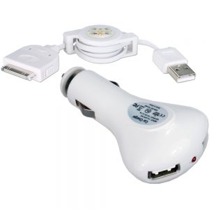 QVS 2-Port 2.1Amp USB Car Charger Kit for iPod/iPhone/iPad/iPad 2/iPad 3 - 12 V DC