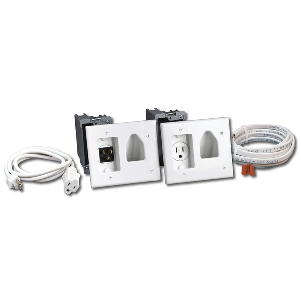 DataComm Electronics 50-3323-WH-KIT Flat Panel TV Cable Organizer Kit with Power Solution DataComm Electronics 50-3323-WH-KIT Flat Panel TV Cable Organizer Kit with Power Solution