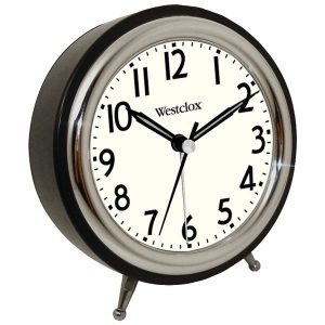 Westclox 75032 Classic Retro Alarm Clock with Chrome Bezel