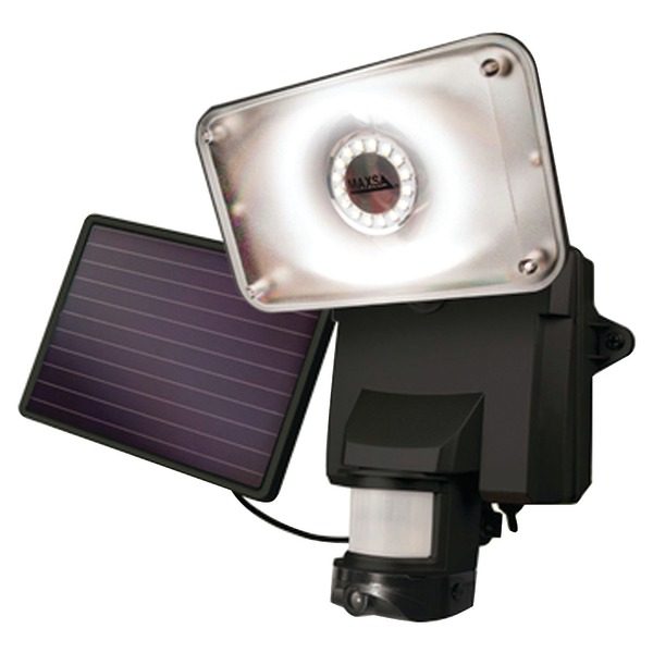 MAXSA Innovations 44642-CAM-BK Solar-Powered Security Video Camera & Floodlight