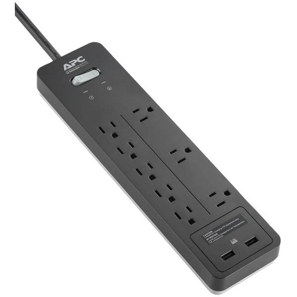 APC PH8U2 8-Outlet SurgeArrest Home/Office Series Surge Protector with 2 USB Ports APC PH8U2 8-Outlet SurgeArrest Home/Office Series Surge Protector with 2 USB Ports