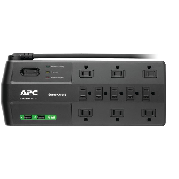 APC P11U2 11-Outlet SurgeArrest Surge Protector with 2 USB Charging Ports APC P11U2 11-Outlet SurgeArrest Surge Protector with 2 USB Charging Ports