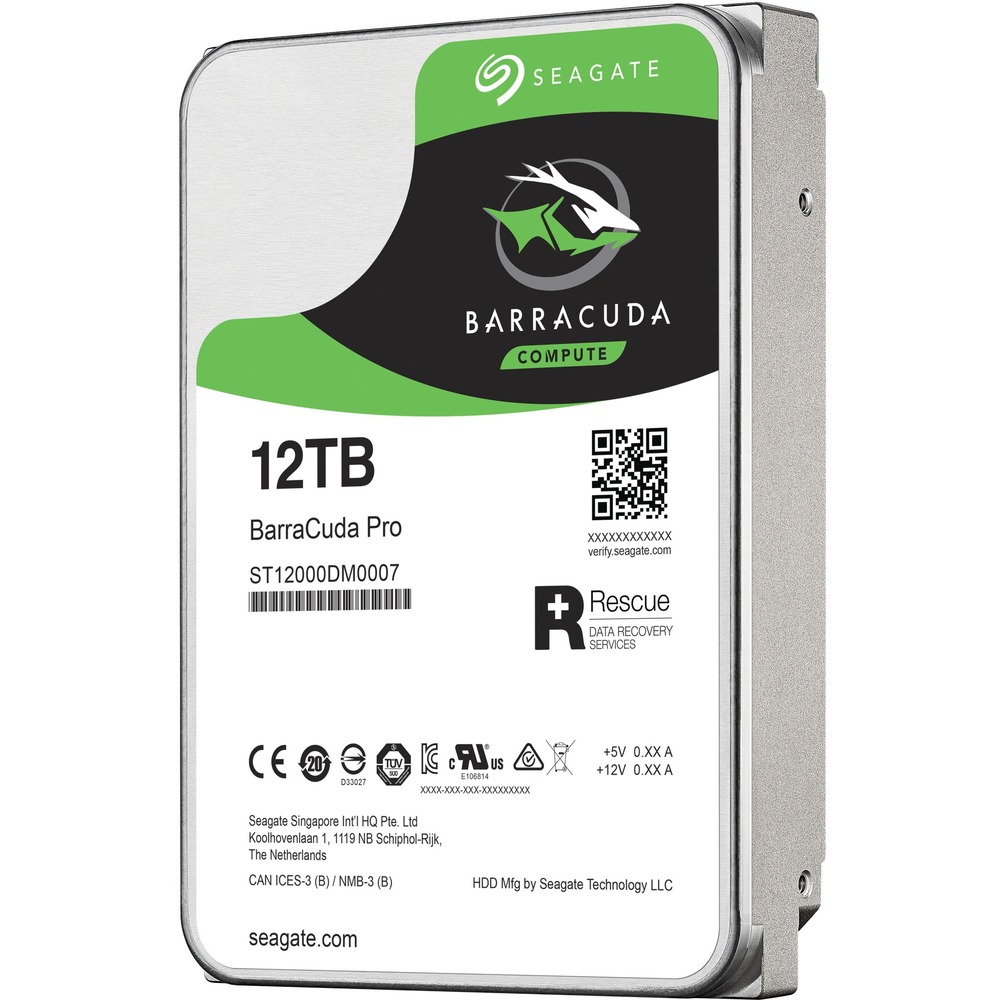 Seagate BarraCuda ST12000DM0007 12 TB Hard Drive - 3.5 Internal - SATA (SATA/600) - 7200rpm - 256 MB Buffer Seagate BarraCuda ST12000DM0007 12 TB Hard Drive - 3.5 Internal - SATA (SATA/600) - 7200rpm - 256 MB Buffer