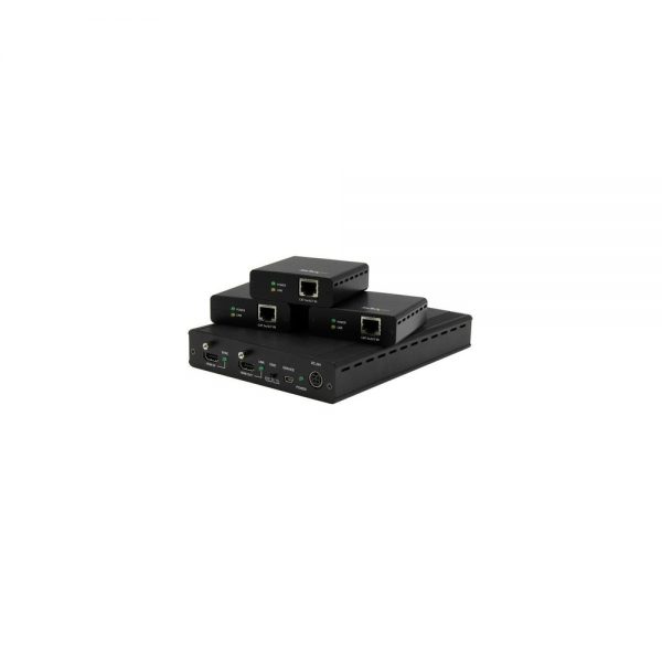 StarTech 3-Ports Hdbaset Extender Kit w3 Receivers HDMI Over CAT5 Splitter ST124HDBT