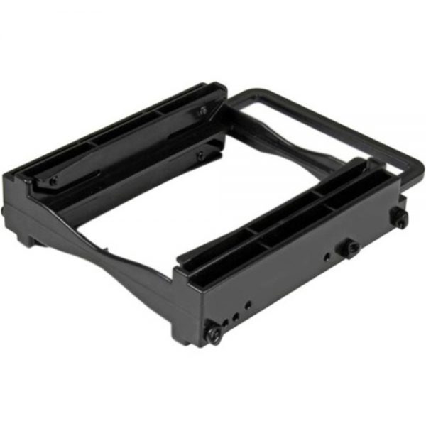 StarTech.com Dual 2.5 SSD/HDD Mounting Bracket for 3.5 Drive Bay - Tool-Less Installation - 2-Drive Adapter Bracket for Desktop Computer - Plastic - Black
